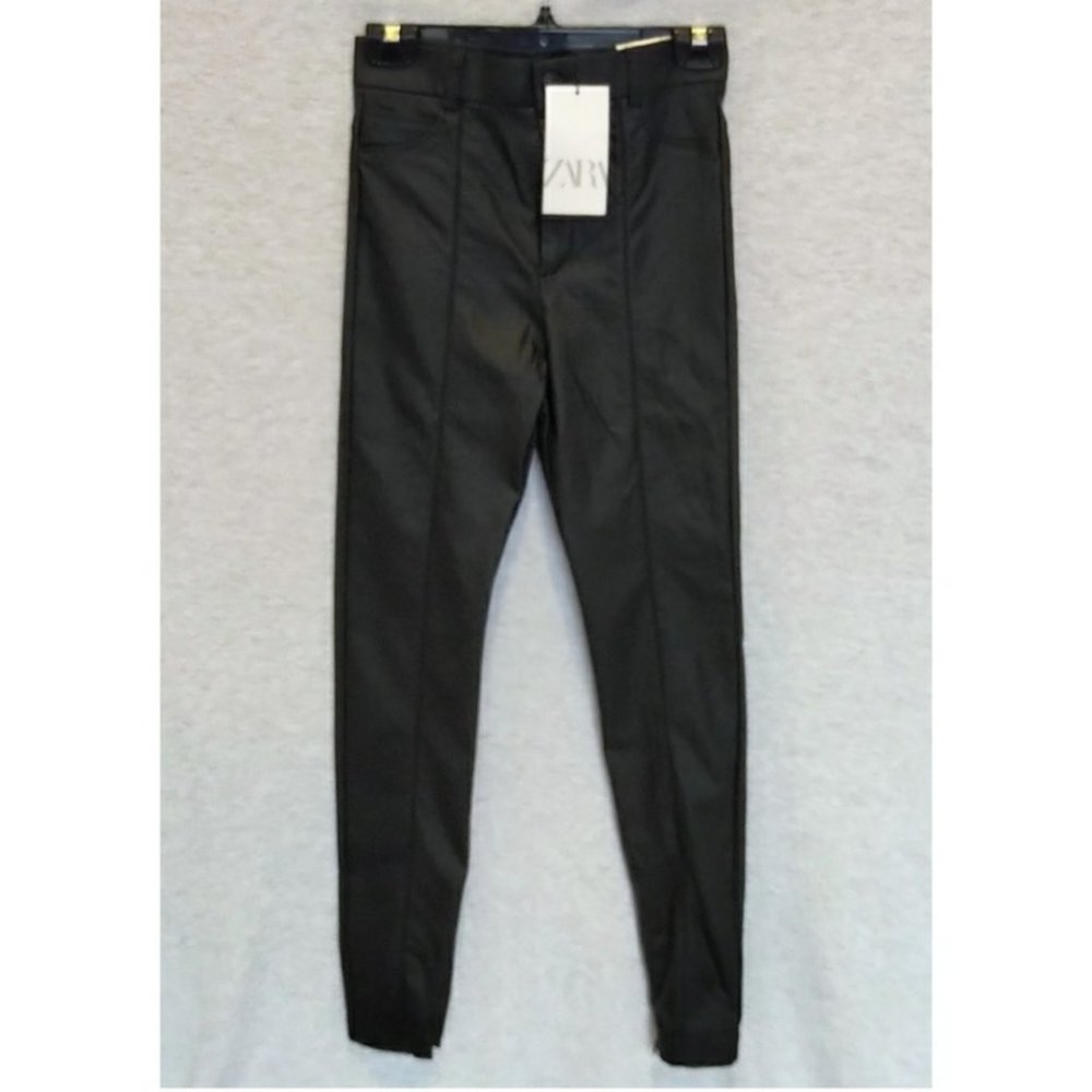 NWT Zara Coated High-Waisted Legging - Picture 2 of 13